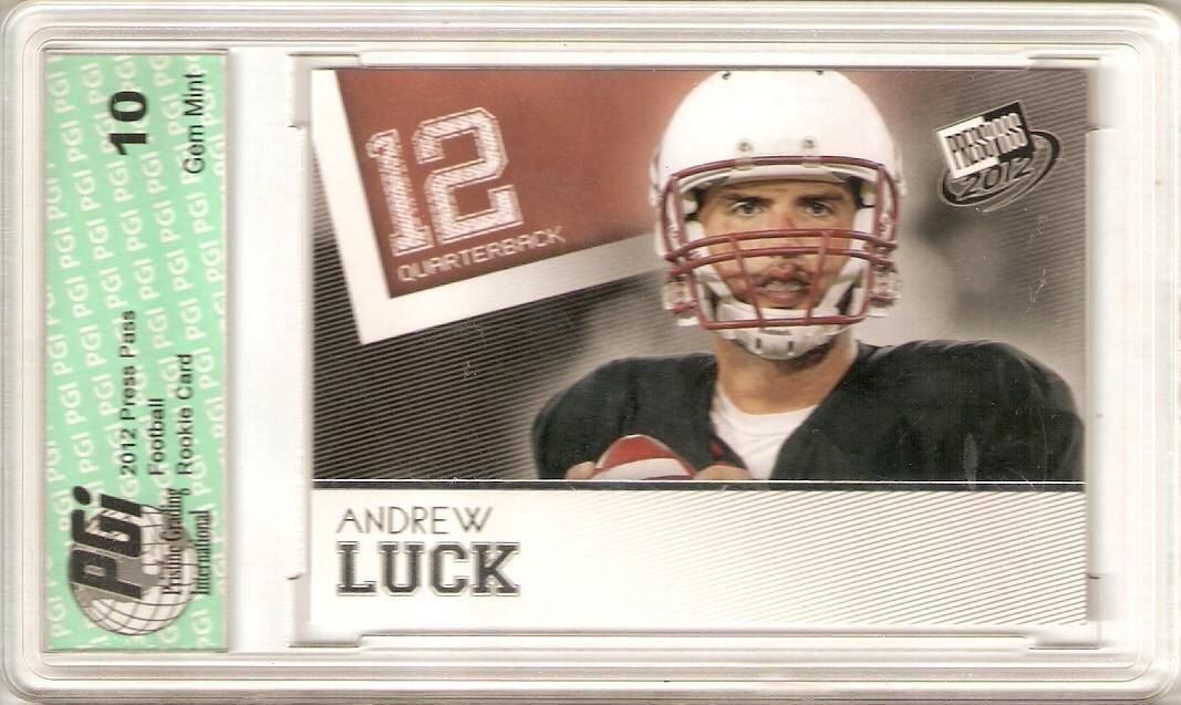 Andrew Luck Stanford Colts #1 2012 Press Pass First Licensed Rookie Card PGI 10