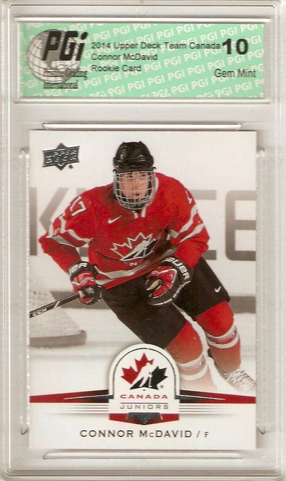 Connor McDavid 2014 Upper Deck #110 Team Canada Rookie Card PGI 10