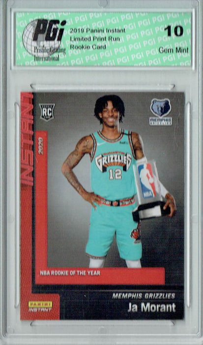 Ja Morant 2019 Panini Instant #184 R.O.Y. Only 2437 Made Rookie Card PGI 10