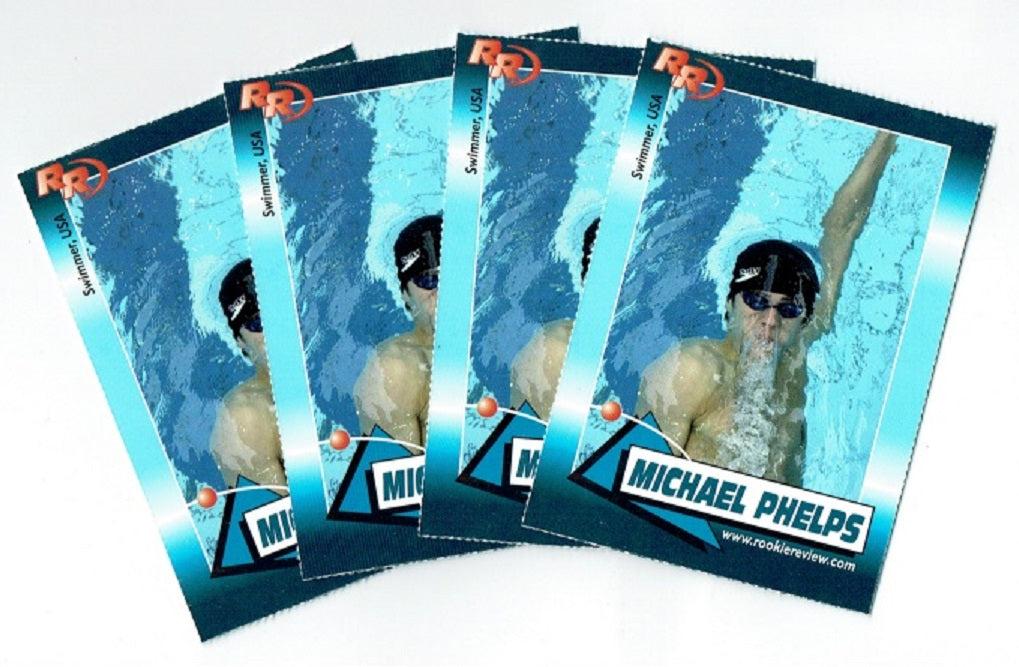 4) GOAT Michael Phelps 2004 Rookie Review Card Lot #101 Olympics USA Swimming