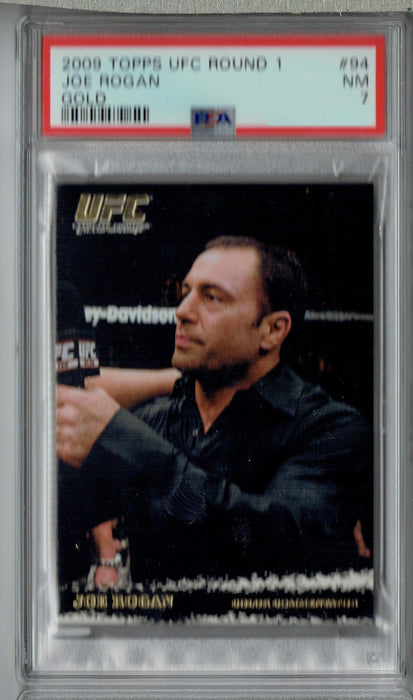 PSA 7 NM Joe Rogan 2009 Topps UFC Round 1 #94 Rookie Card Thick Gold SP