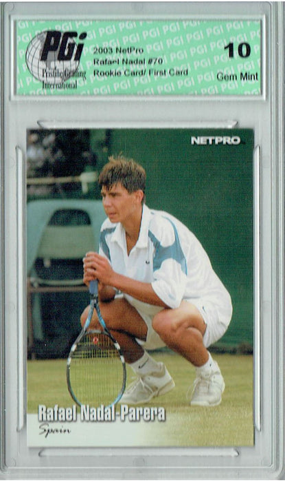 Rafael Nadal 2003 NetPro #70 1st Card Ever Rookie Card PGI 10