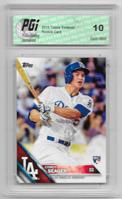 2016 Corey Seager Topps Baseball Rookie Card #85 PGI 10 Dodgers