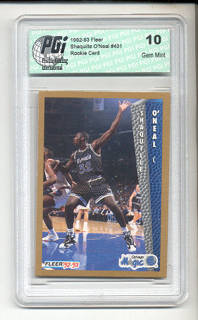 1992-93 Shaquille O'Neal FLEER #401 Rookie Card PGI 10 Shaq