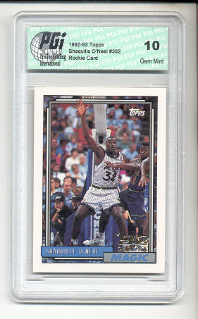 1992-93 Shaquille O'Neal TOPPS Rookie Card PGI 10 Shaq!