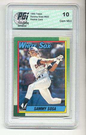 1990 Topps Sammy Sosa Rookie Card PGI 10 gem White Sox