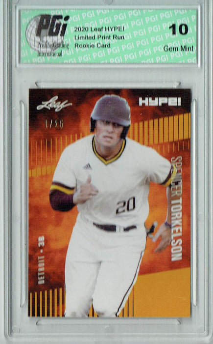 Spencer Torkelson 2020 Leaf HYPE! #41A Gold, The 1 of 25 Rookie Card PGI 10