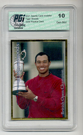 Tiger Woods 2001 SCI British Open PGI 10 Gold rookie card