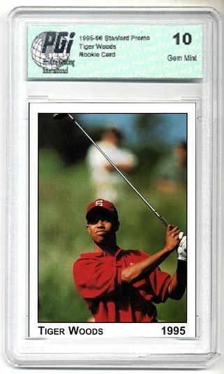 1995 Tiger Woods Stanford PRE-Rookie Card PGI 10 Swing