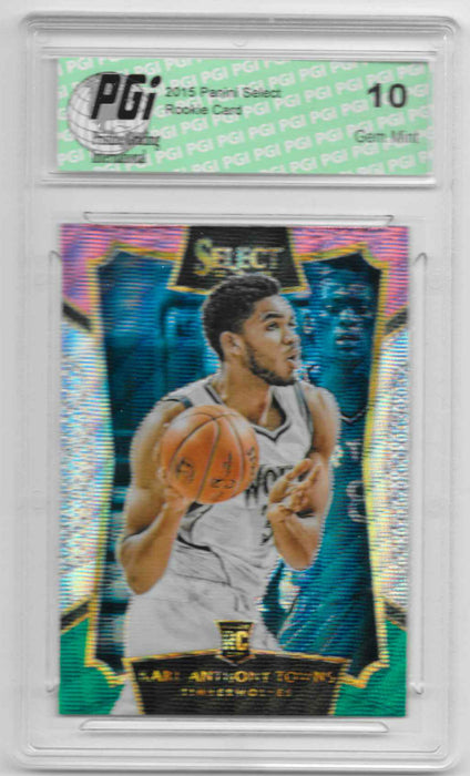 Karl-Anthony Towns 2015 Panini Select Tri Color Refractor #16 Rookie Card