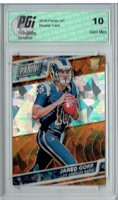 Jared Goff 2016 Panini Cracked Ice #38 Only 25 Made Rookie Card PGI 10