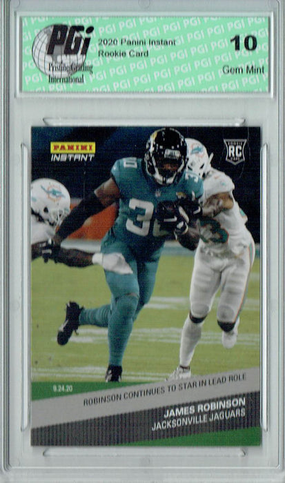 James Robinson 2020 Panini Instant #38 Green SP, Only 5 Made Rookie Card PGI 10