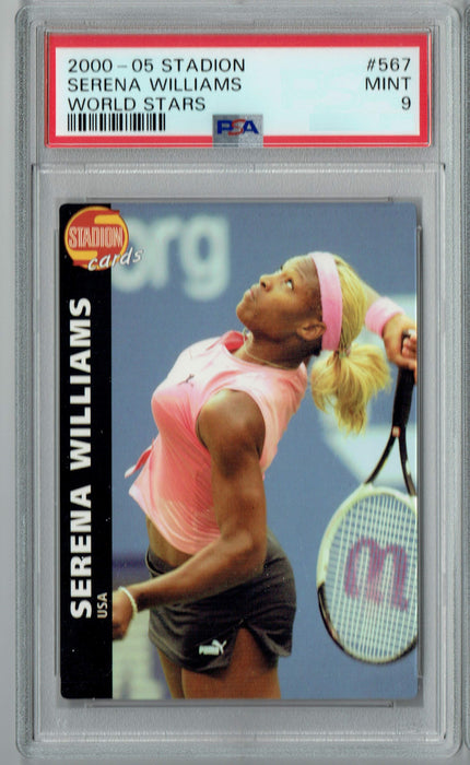 PSA 9 MINT Serena Williams 2000 Stadion #567 Rookie Card World Stars