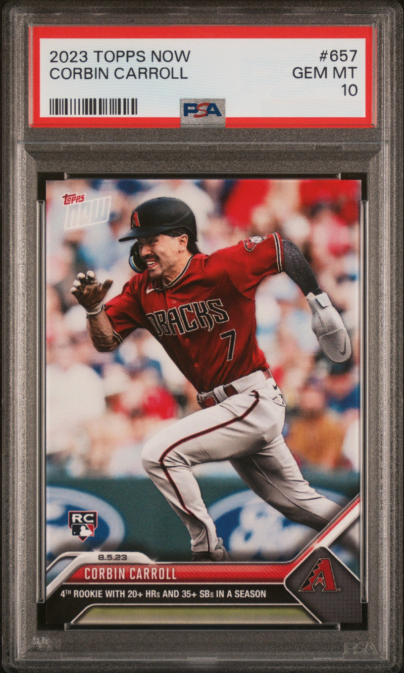 PSA 10 Corbin Carroll 2023 Topps Now #657 Rookie Card