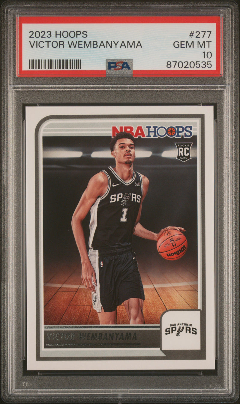 PSA 10 Victor Wembanyama 2023 NBA Hoops #277 San Antonio Spurs Rookie Card