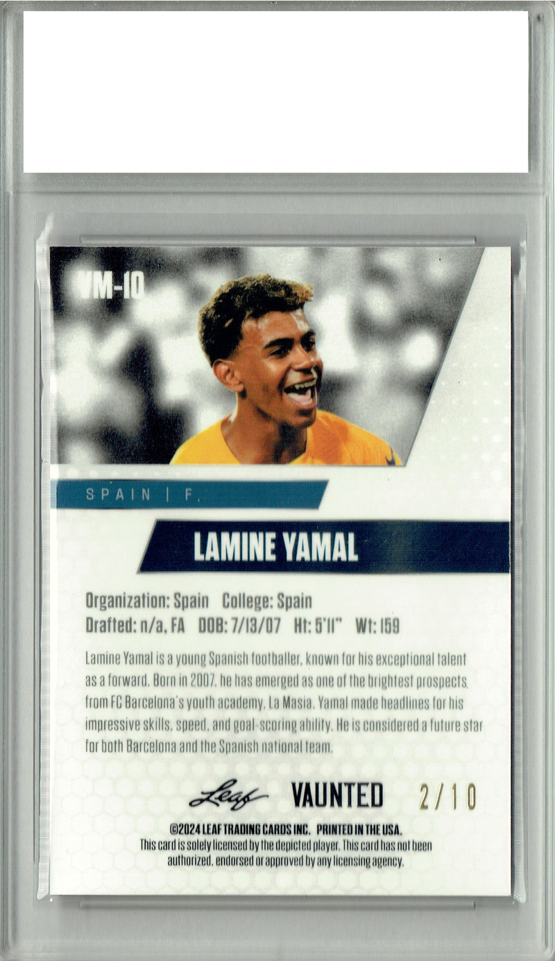 Certified Mint+ Lamine Yamal 2024 Leaf Vaunted Metal #VM-10 Pink 10 Made Rookie Card Spain
