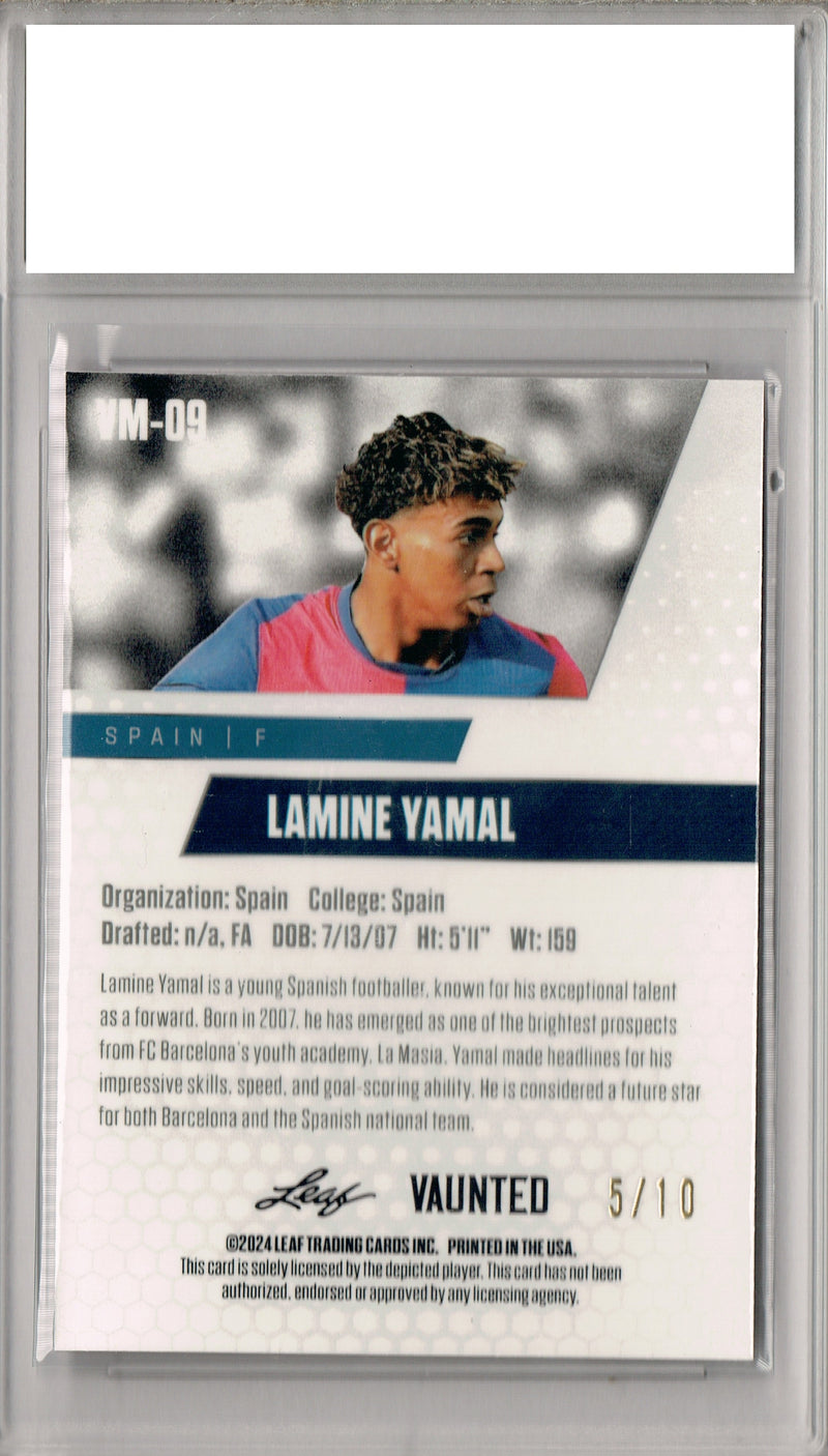 Certified Mint+ Lamine Yamal 2024 Leaf Vaunted Metal #VM-09 Pink 10 Made Rookie Card Barcelona