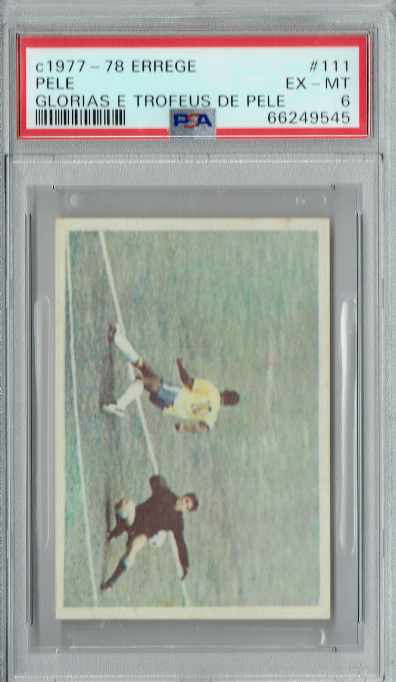 PSA 6 Pele 1977 Errege #111 Glorias E Trofeus De Pele Rare Trading Card