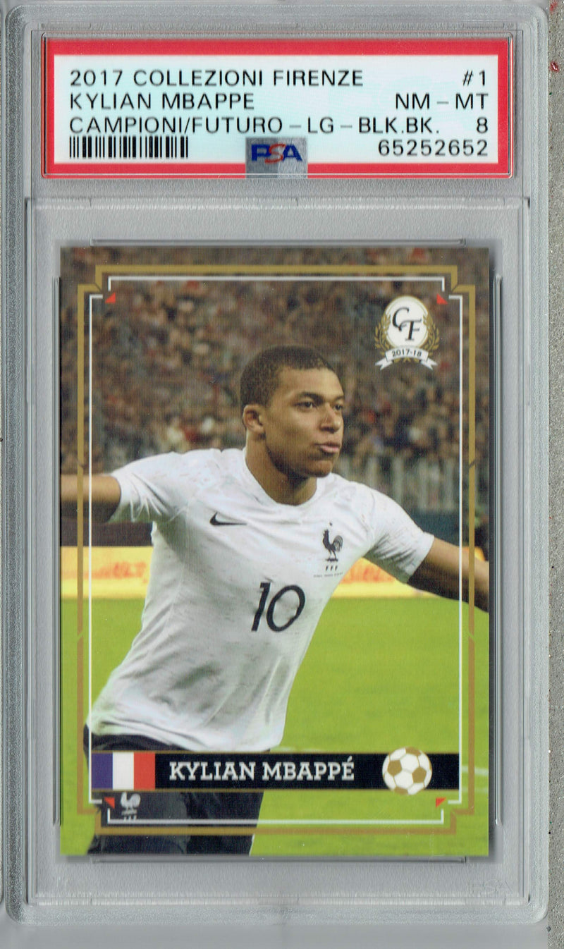 PSA 8 Kylian Mbappe 2017 Campioni Futuro #1 Rookie Card Large Black Back