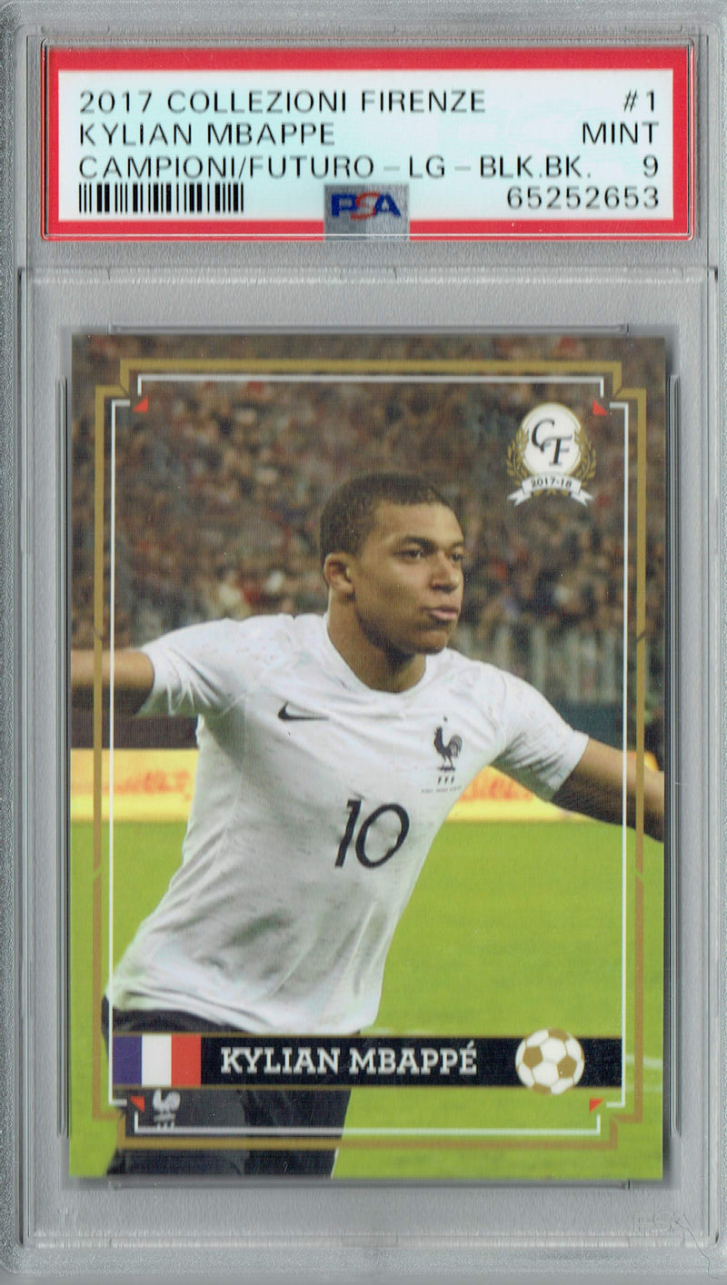 PSA 9 Kylian Mbappe 2017 Campioni Di Futuro #1 Rookie Card Large Black Back