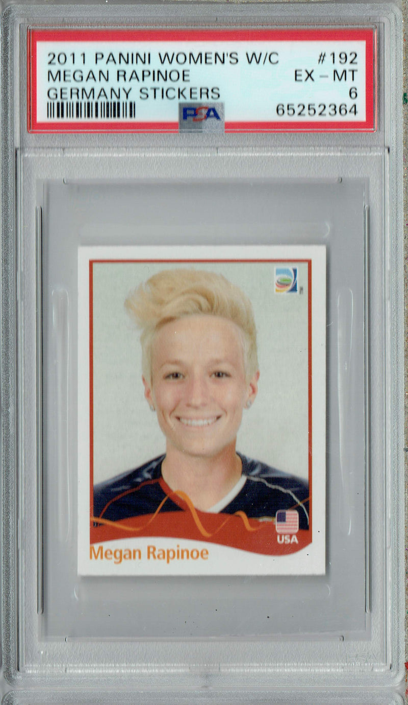 PSA 6 EX-MT 6 Megan Rapinoe 2011 Panini Womens #192 Rookie Card Germany Stickers