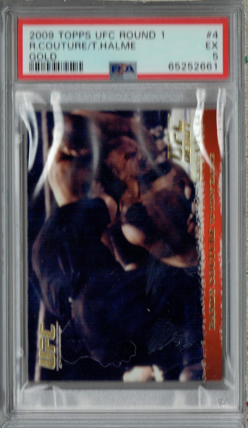 PSA 5 EX Randy Couture 2009 Topps UFC Round 1 #4 Rookie Card Gold