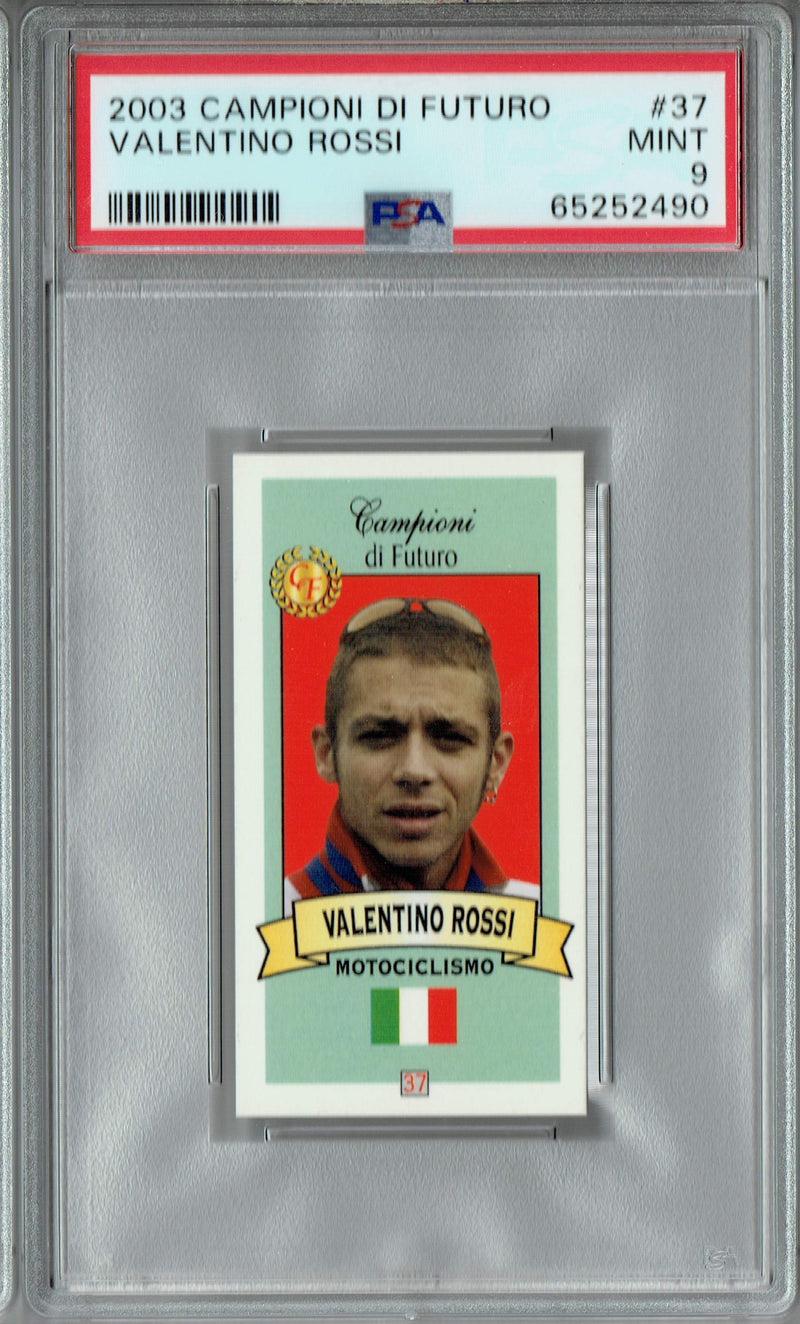 PSA 9 MINT Valentino Rossi 2003 Campioni Di Futuro #37 Trading Card Red Back