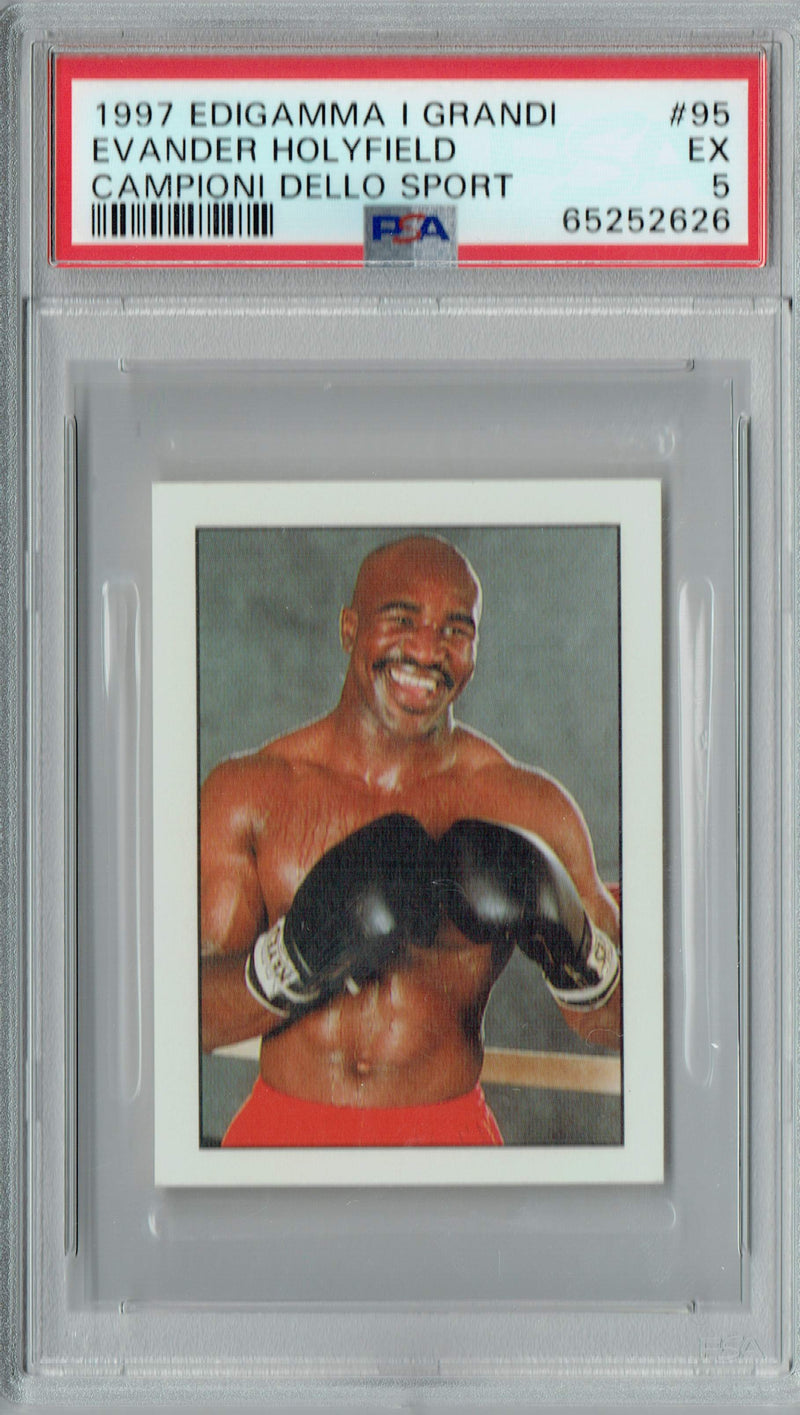 PSA 5 EX Evander Holyfield 1997 Edigamma I Grandi Campioni DS #95 Trading Card