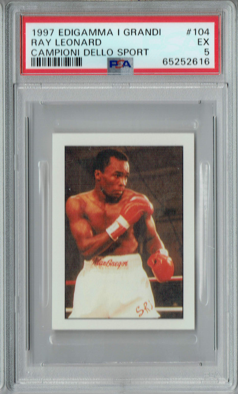 PSA 5 EX Sugar Ray Leonard 1997 Edigamma I Grandi Campioni Dello Sport #104 Card