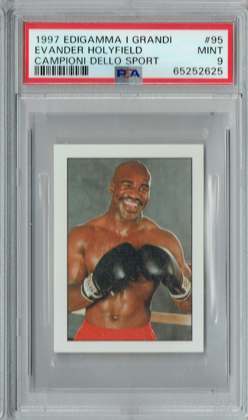 PSA 9 MINT Evander Holyfield 1997 Edigamma I Grandi Campioni DS #95 Trading Card