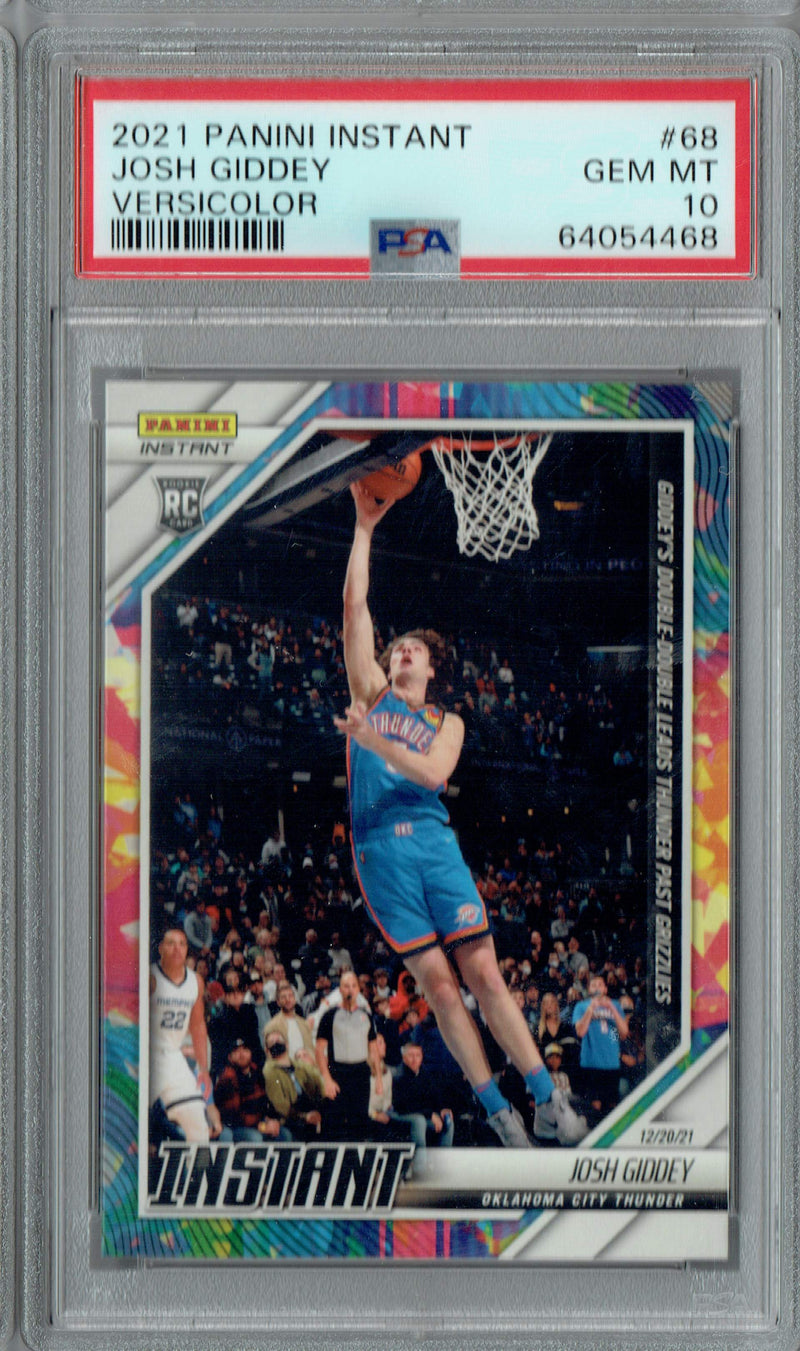 PSA 10 GEM-MT Josh Giddey 2021 Panini Instant #68 Rookie Card Versicolor Jersey #3/5