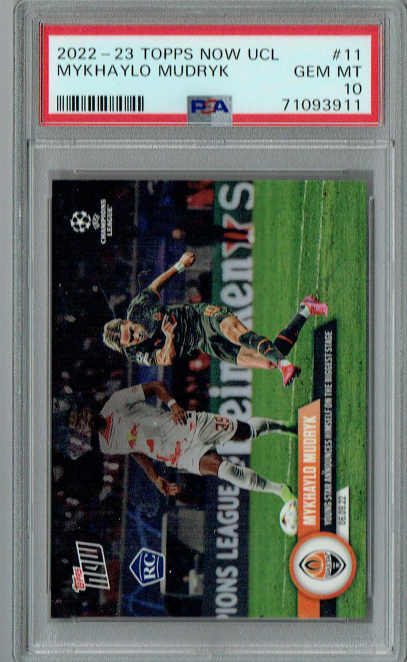 PSA 10 GEM-MT Mykhaylo Mudryk 2022 Topp Now UCL #11 Rookie Card Chelsea