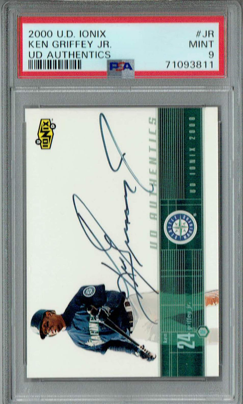 PSA 9 MINT Ken Griffey Jr. 2000 U.D. Ionix #JR Rare Trading Card UD Authentics Auto