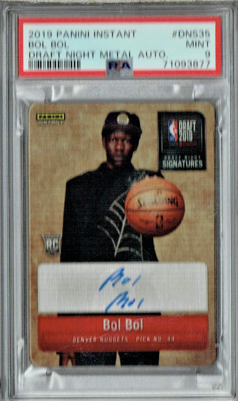 PSA 9 Bol Bol 2019 Panini Instant DNS35 Rookie Card Draft Night Metal Auto 16/25