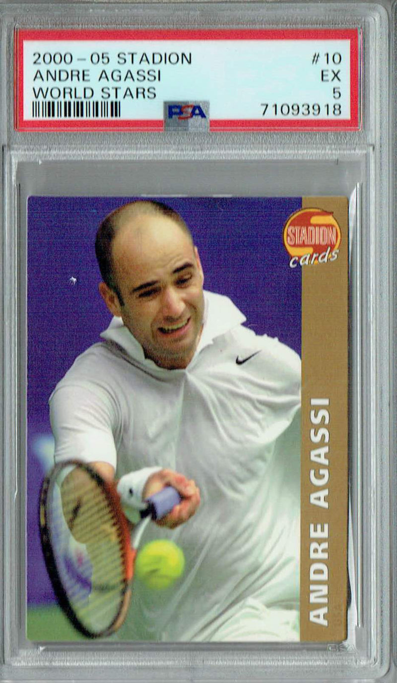 PSA 5 EX Andre Agassi 2000-05 Stadion #10 Rare Trading Card World Stars