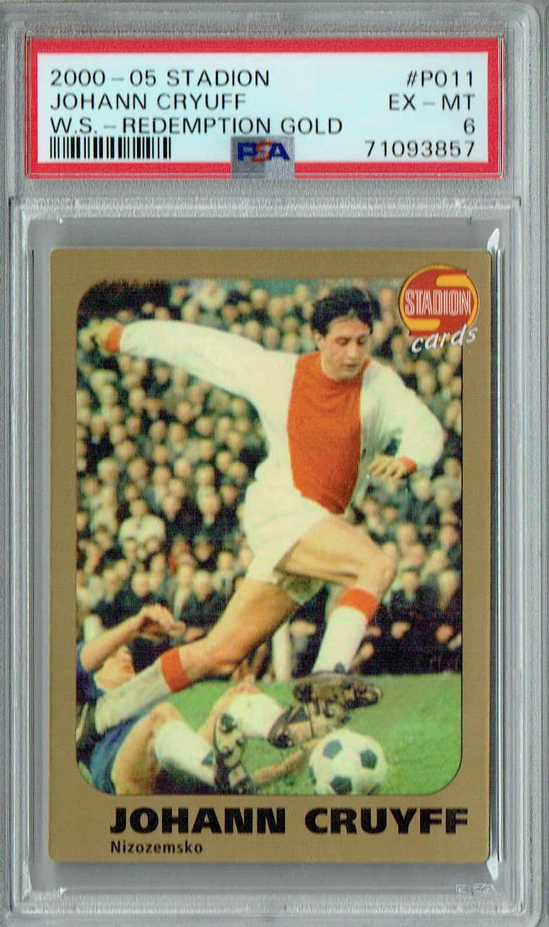 PSA 6 Johann Cryuff 2000-05 Stadion #P011 Rare Trading Card W.S-Redemption Gold