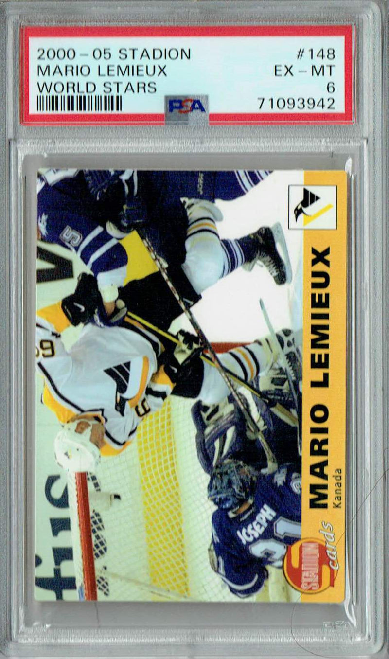 PSA 6 EX-MT Mario Lemieux 2000-05 Stadion #148 Rare Trading Card World Stars