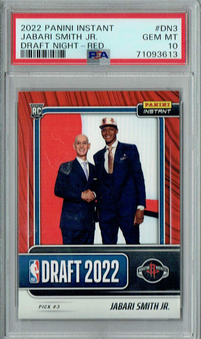 PSA 10 Jabari Smith 2022 Panini Instant DN3 Rookie Card Draft Night-Red 25 Made