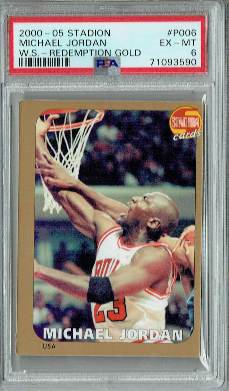 PSA 6 Michael Jordan 2000-05 Stadion #P006 Czech Card Redemption Gold 100 Made