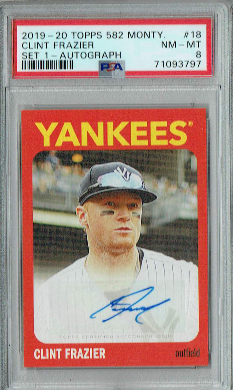 PSA 8 Clint Frazier 2019-20 Topps 582 Mongomery #18 Rare Card Set 1- Auto
