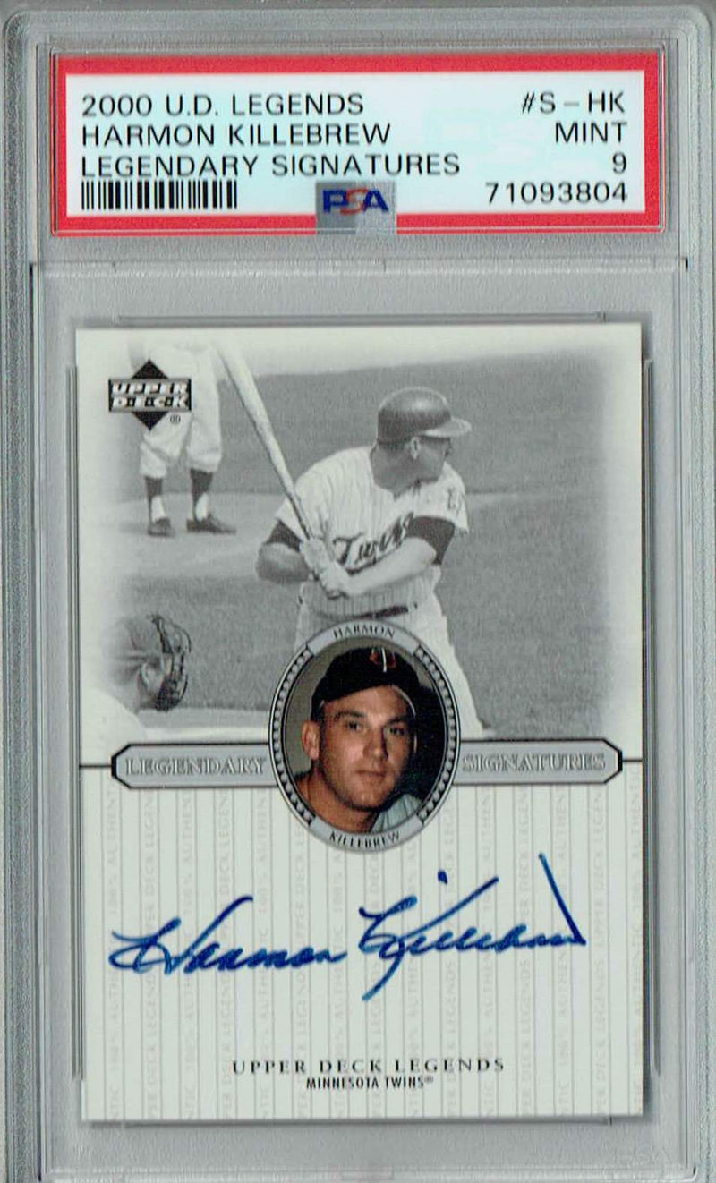 PSA 9 Harmon Killebrew 2000 U.D. Legends #S-HK Card Legendary Signatures Auto