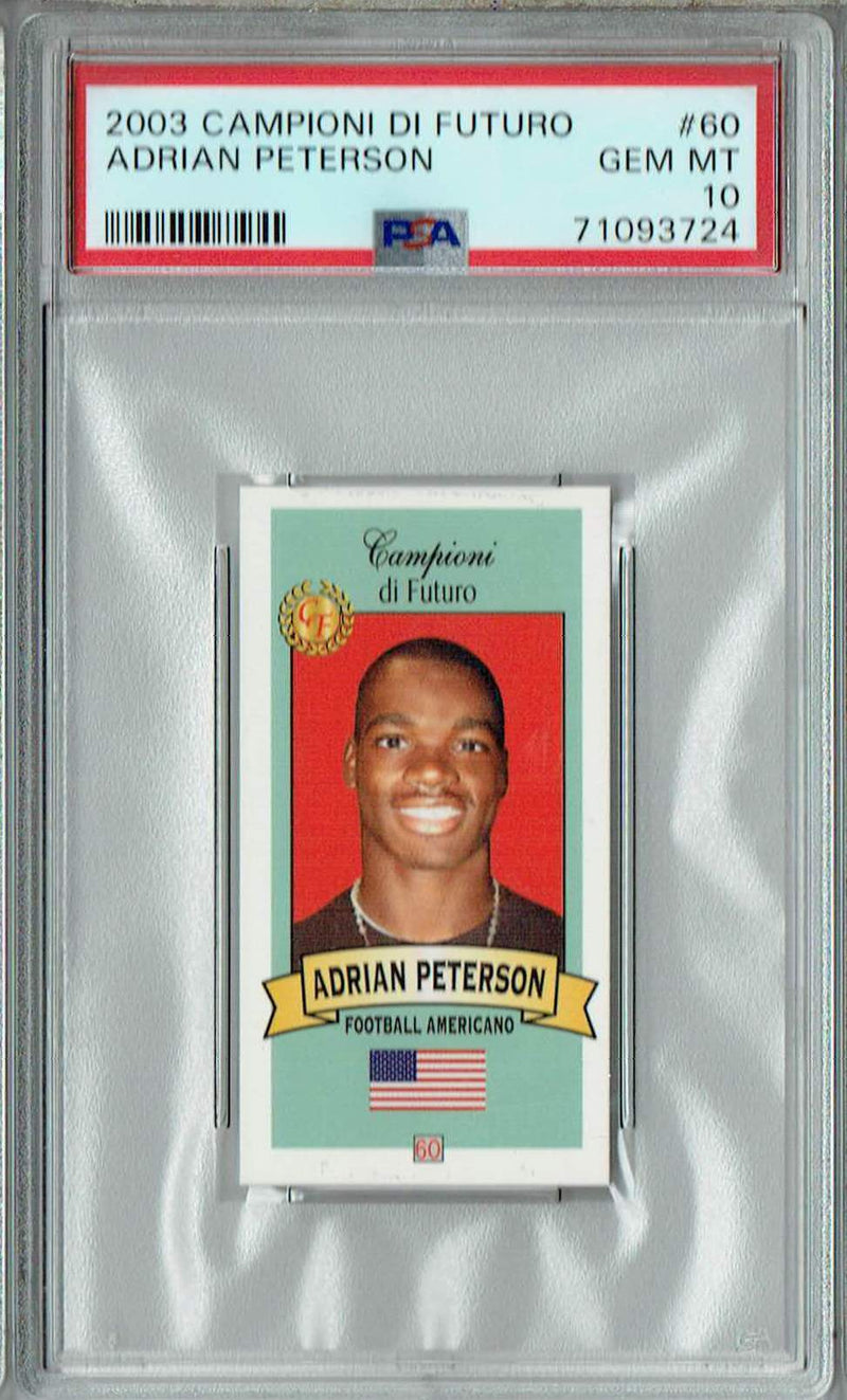 PSA 10 GEM-MT Adrian Peterson 2003 Campioni Futuro #60 Rookie Card Red Back