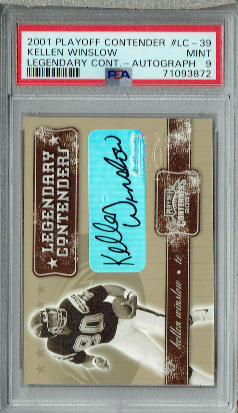 PSA 9 Kellen Winslow 2001 Playoff Contender #LC-39 Card Lengendary Cont.-Auto