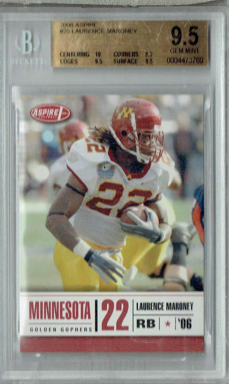 BGS 9.5 Laurence Maroney 2006 Sage Aspire #25 Rookie Card