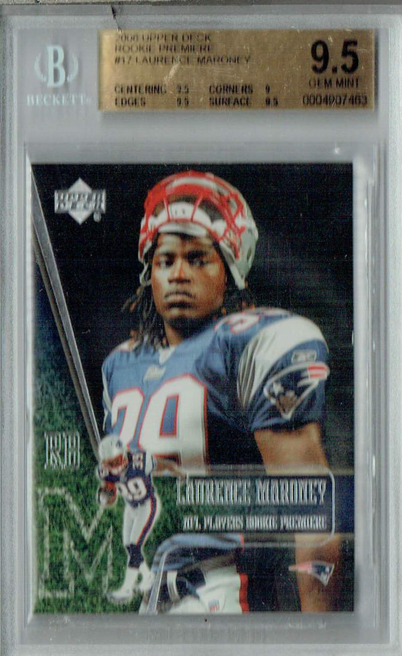 BGS 9.5 Laurence Maroney 2006 Upper Deck #17 Rookie Card Rookie Premiere