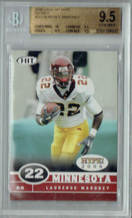 BGS 9.5 Laurence Maroney 2006 Sage Hit Hype! #22 Rookie Card Glossy