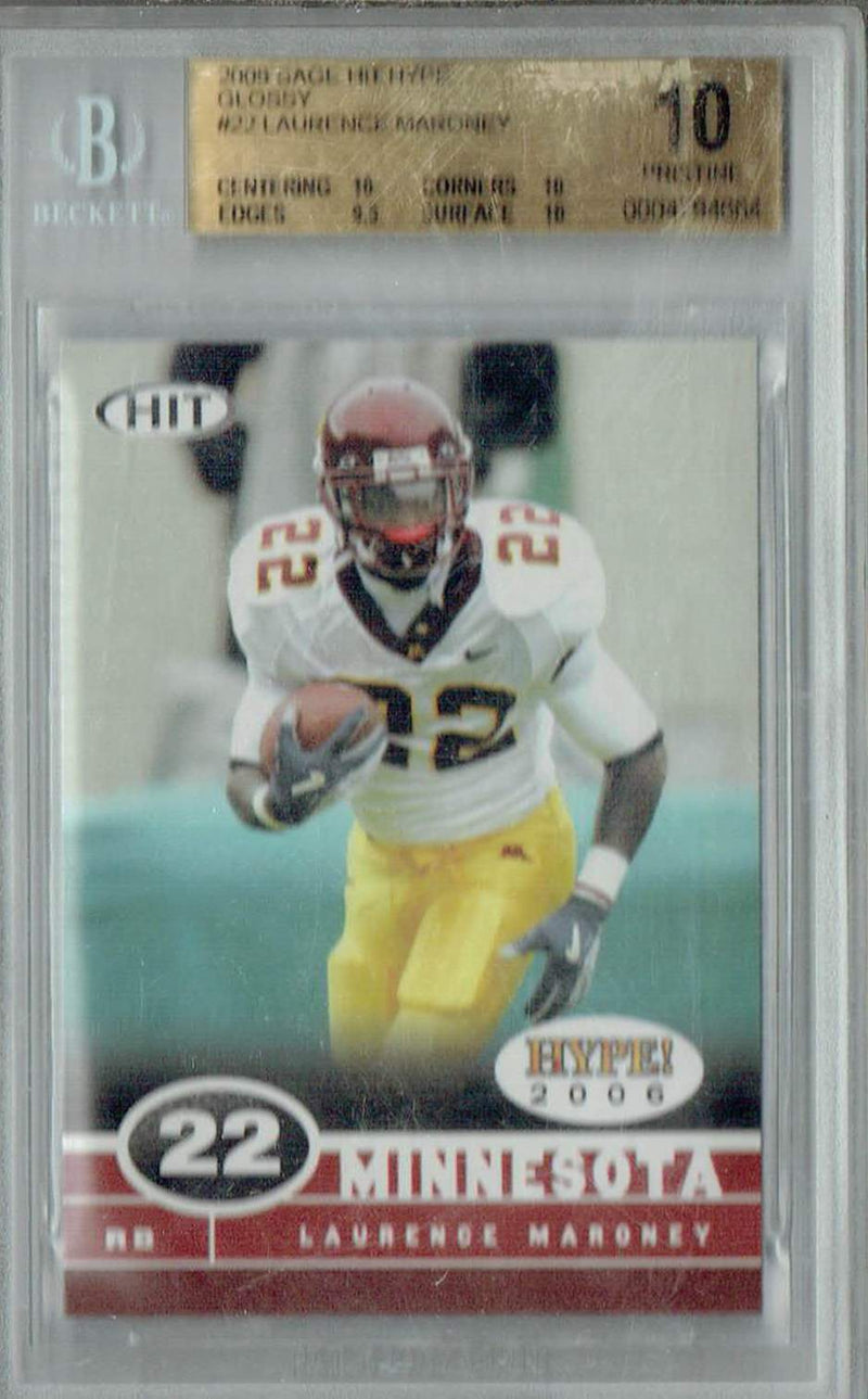 BGS 10 Laurence Maroney 2006 Sage Hit HYPE #22 Rookie Card Glossy