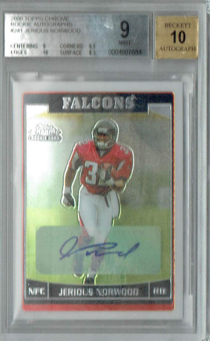 BGS 9 Jerious Norwood 2006 Topps Chrome #241 Rookie Card Rookie Auto
