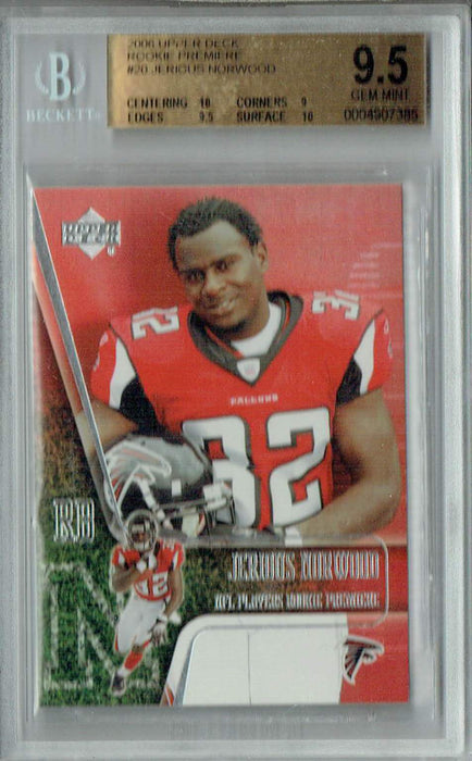 BGS 9.5 Jerious Norwood 2006 Upper Deck #20 Rookie Card Rookie Premiere