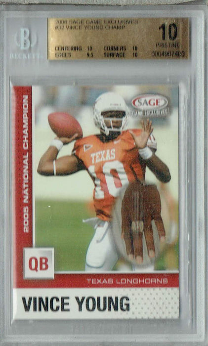 BGS 10 Vince Young 2006 Sage Game Exclusives #32 Rookie Card Young Champ